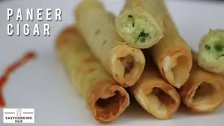 Easy & Tasty Paneer Cigar Roll with Spring Roll Sheet Recipe with Easy cooking Hub