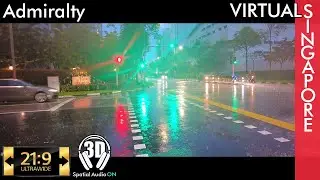 Admiralty Night Rain Walk #ultrawidewalk #DJI #pocket2 #3dsound #4kwalk #ASMR #sgwalk #waterproof
