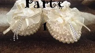 Sapatinho em pérolas de croche - Parte 1 (pérola 6mm)