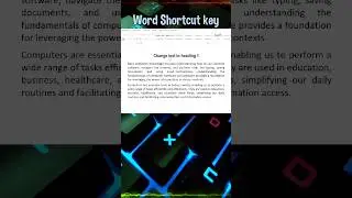 Keyboard Shortcuts for Ms Offices Word: Speed Up Your Workflow @ExplainingComputers #shorts