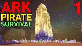 [1] Thieves Island and Ghost's Crystal Waterfall Cave Base! (ARK Modded PVP Pirate Survival)