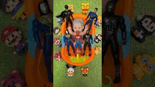 Satisfying Superhero Toy Arrangement Slime Bath ASMR #toys #satisfying #asmr