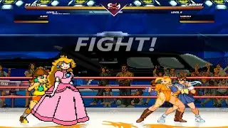Peach\Daisy vs Cammy\Sakura [EPIC FIGHT MUGEN]