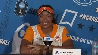 Lady Vols Softball Coach Karen Weekly, Rylie West, Kiki Milloy post-game vs. Alabama