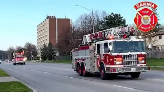 Sarnia Fire - Ladder 4 & Tanker 4 Responding
