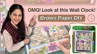 Turn Old Boring Wall Clock into Beautiful Decor | Waste Brown Paper DIY