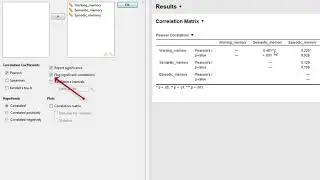 Pearson's correlation in JASP