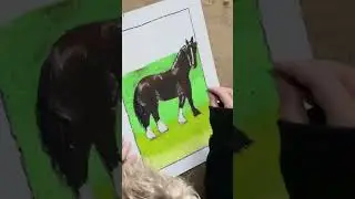 Drawing a horse #oilpastel