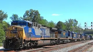 Nine Locomotives On CSX R375 Heading Up The Old Main Line