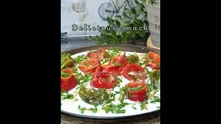 ➥SIMPLE SNACK OF BAKED PEPPERS AND YOGURT🌶️🥛