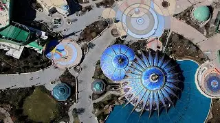 Nearly full circle aerial video of Epic Universe, and more views!