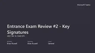 DE Music Theory - Entrance Exam Review - Part 2 - Key Signatures - Major