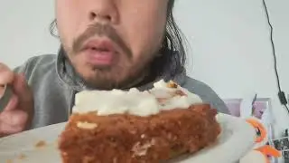 ASMR EATING SOUNDS - CARROT CAKE (NO TALKING)