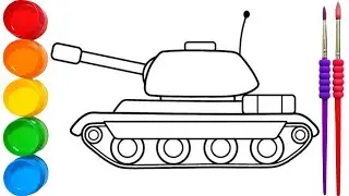 Battle Tank Drawing And Coloring For Beginners And Toddlers Step By Step