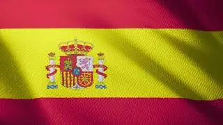 Spain flag waving 3D animation /2-min loop / free 4k stock footage