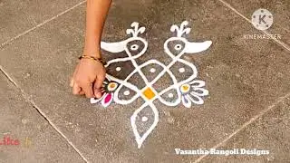 2 Cute and Elegant Peacock Rangoli🦚 Simple and Beautiful Rangoli for Beginner's🦚Trendy Rangoli kolam