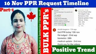 Canada ppr timeline today| Canada PPR Request 16 November | Bedi E Learning part 1