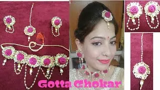 Gota jewellery making tutorial | Chokar, jhumka & teeka by Shakti's creative world