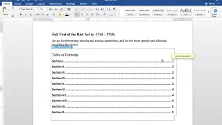 Creating a Table of Contents in Word 2016 for Mac (see note below for Headings video link)