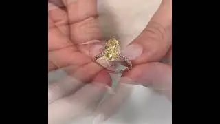 2.56ct Fancy Vivid Yellow Marquise Lab Diamond Ring