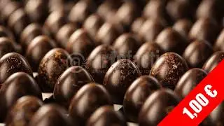 Rows of Dark Easter Chocolate Eggs Pattern | HD Stock Footage