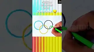 how to draw the olympic rings step by step, how to draw olympic rings easy, olympic logo #shorts #k