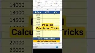 PF and ESI Calculation in Excel Tricks #shorts #salarysheet #exceltricks