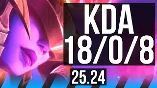 LISSANDRA vs AHRI (MID) | Perfect KDA: 18/0/8 | KR Master | 25.24