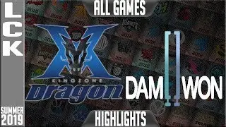 KZ vs DWG Highlights ALL GAMES | LCK Summer 2019 Week 3 Day 3 | King-Zone DragonX vs Damwon Gaming