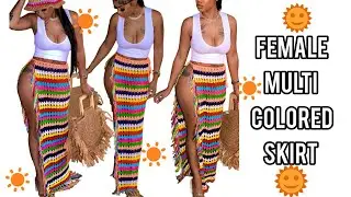 [Tutorial] Crochet A Long Multi Colored Maxi Skirt - C_Clean Crochê