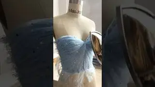 Making a midi sky blue prom dress with removable straps #fashion #sewing #promdress