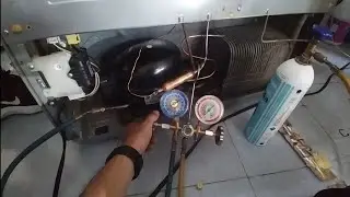 COMO HACER UNA CARGA DE GAS REFRIGERANTE R134A.?? PASO A PASO...FILTRO DESHIDRATADOR TAPADO.