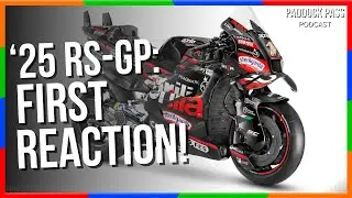 Aprilia 2025 MotoGP unveiled! Paddock Pass Podcast crew in Milan