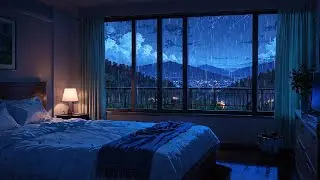 10 Hours of Rainfall Over a Twilight Valley | Peaceful Night Atmosphere for Deep Rest