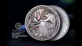 #Hobocoin #HN25-047/Sitting beauty /1972 #KennedyHalfDollar #davidhe