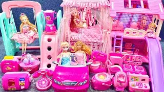 15 Minutes Satisfying with Unboxing Pink Princess House & Swing Slide Playset ASMR | Review Toys