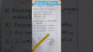 #shorts #viral #trending #short PYQ based on chapter Magnetic Materials (CET 2020)#