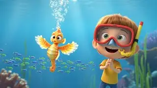 Ой! Маленький морской конек поплыл не в ту сторону 🌊 | Детские песенки и стишки для малышей