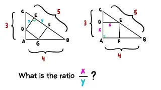 Similar Triangles Problem: Two inscribed squares and a 3-4-5 right triangle! (2017 AMC10A P21)
