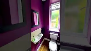 Cloakroom painted in the Putney - bold purple for change by www.midecor.co.uk