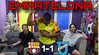 BARCELONA VS U.CATOICA /1-1/ REACCION DE AMIGOS