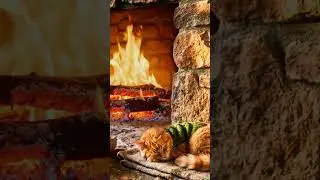 Stay a Moment &mdash; Fireplace Warmth and Cat Purring  #relax #cat