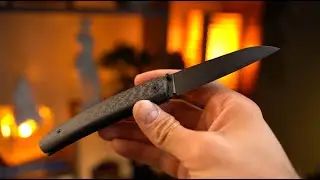 Нож Petrified Fish Patte blackwash сталь 14С28 рукоять Carbon Fiber