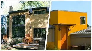 75 Contemporary Yellow Exterior Home Design Ideas You'll Love ☆
