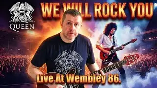 Queen - We Will Rock You Live Wembley 86 - Guitar  Lesson (Guitar Tab)