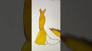 Dress to Impress 👗 Easy Dress Drawing Tutorial | Fashion Sketch for Beginners #Shorts