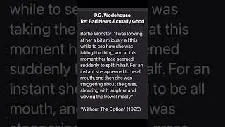 Bad News Turns Out To Be Good News! #shorts #wodehouse