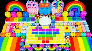Играем в ASMR Pop it and Slime | Rainbow Three Unicon Pop it vs Kuromi Сумка для смешивания глянцево