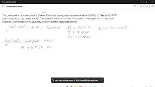 Calculate Avg load, MD, Diversity Factor