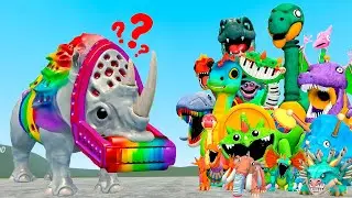 ¡NEW RHINONICA POPPY PLAYTIME 5 vs ALL DINO TOY PIANOSAURUS FAMILY en Garry's Mod!